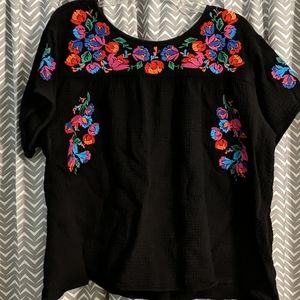 Black and flower top